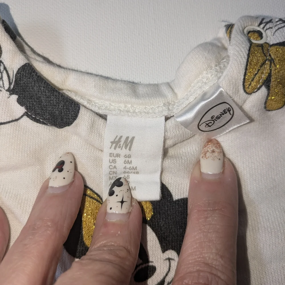 Disney Minnie Mouse Gold and Black Print Dress - Picture 4 of 5